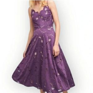 Anthropologie Purple Lace Midi Dress